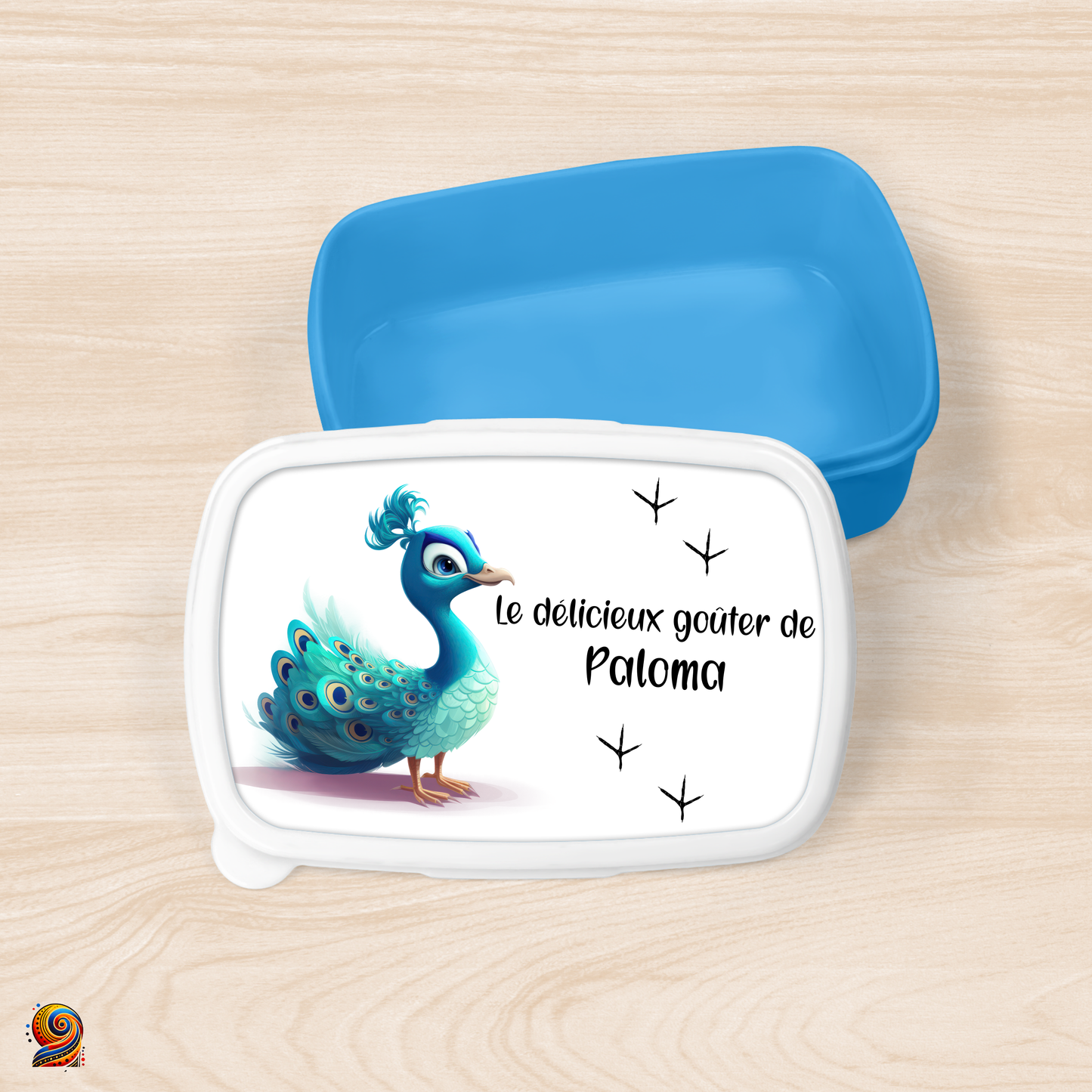 Boîte à gouter "Empreintes de Paon" - Twende Art