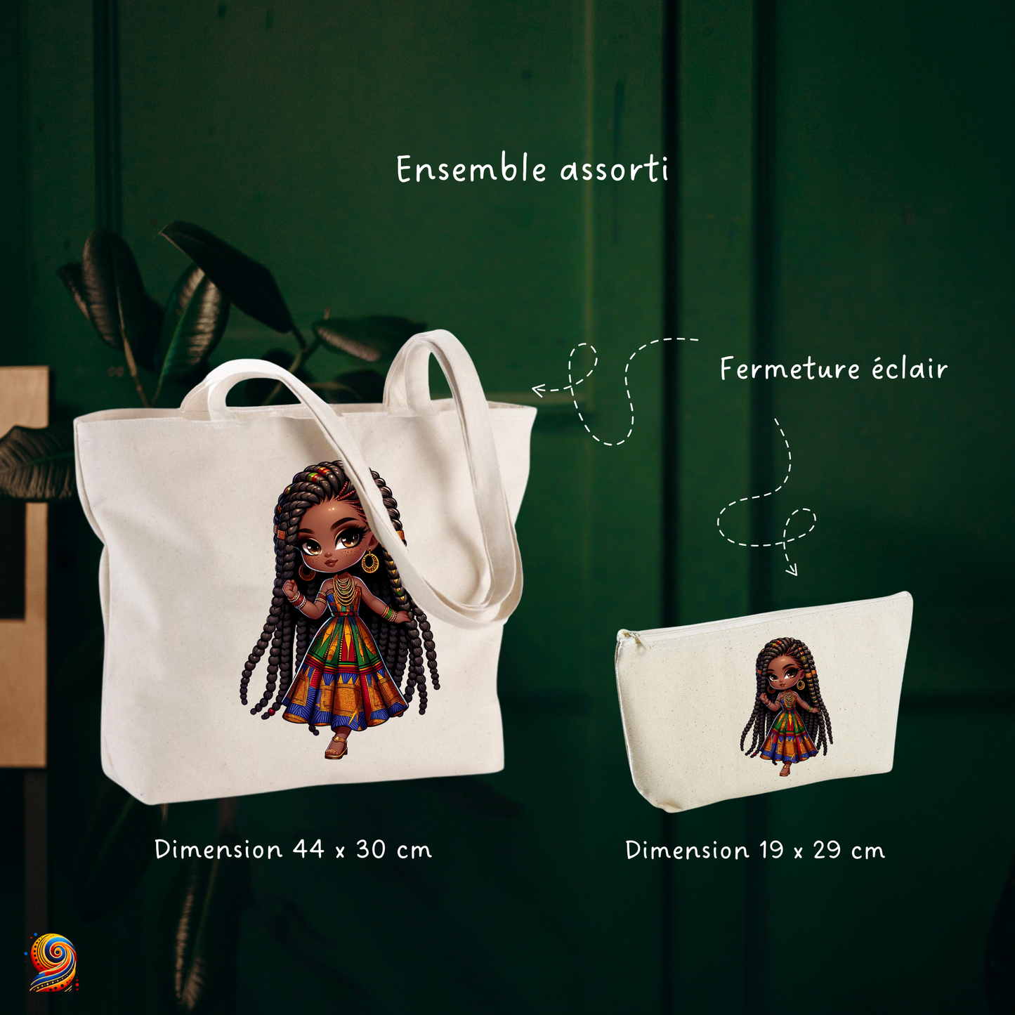 Sac shopping afro Fille en robe Kwanzaa - Twende Art