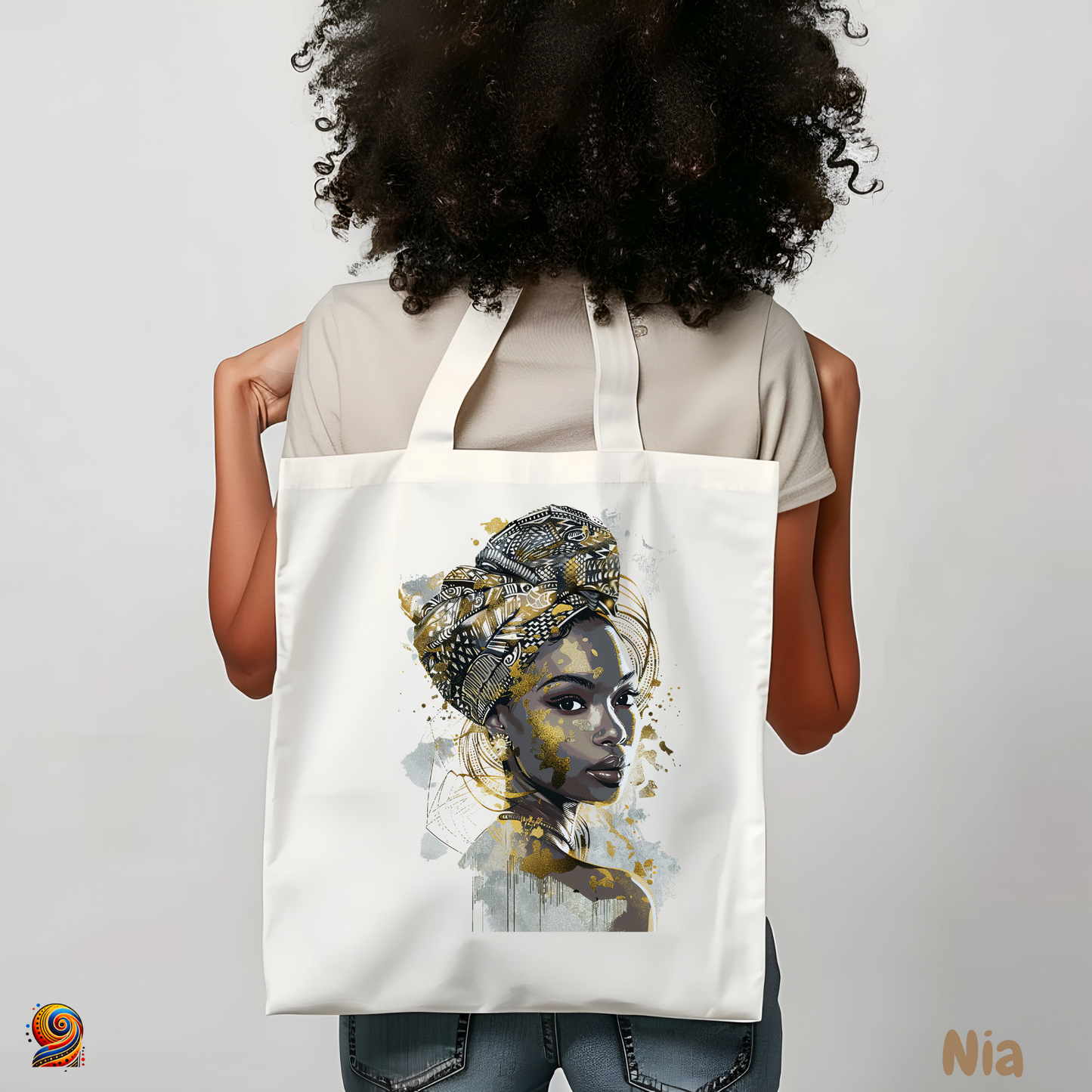 Tote Bag femme afro foulard "Nia" - Twende Art