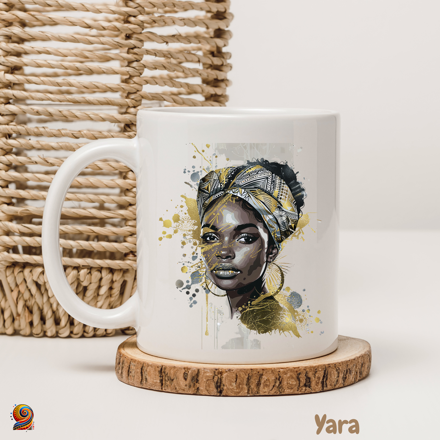Mug femme afro Pure gold "Yara" - Twende Art