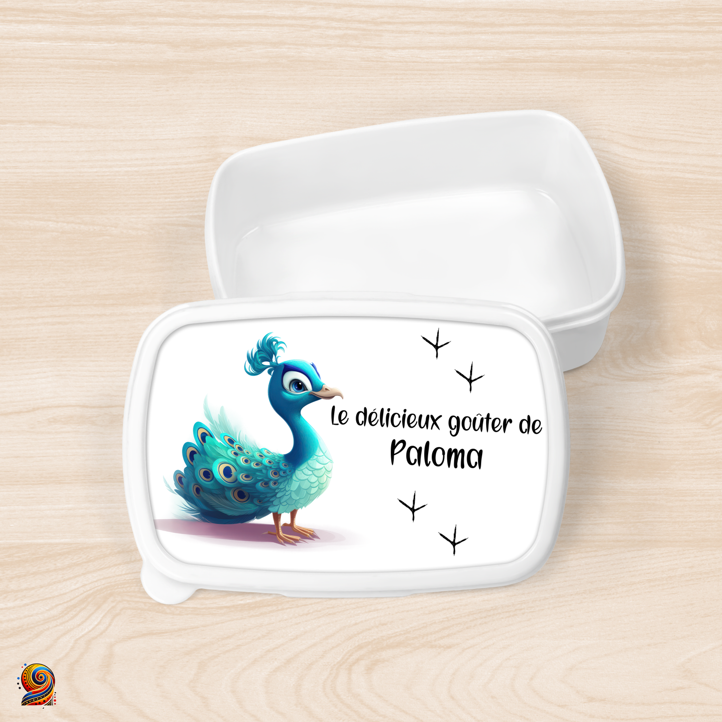 Boîte à gouter "Empreintes de Paon" - Twende Art