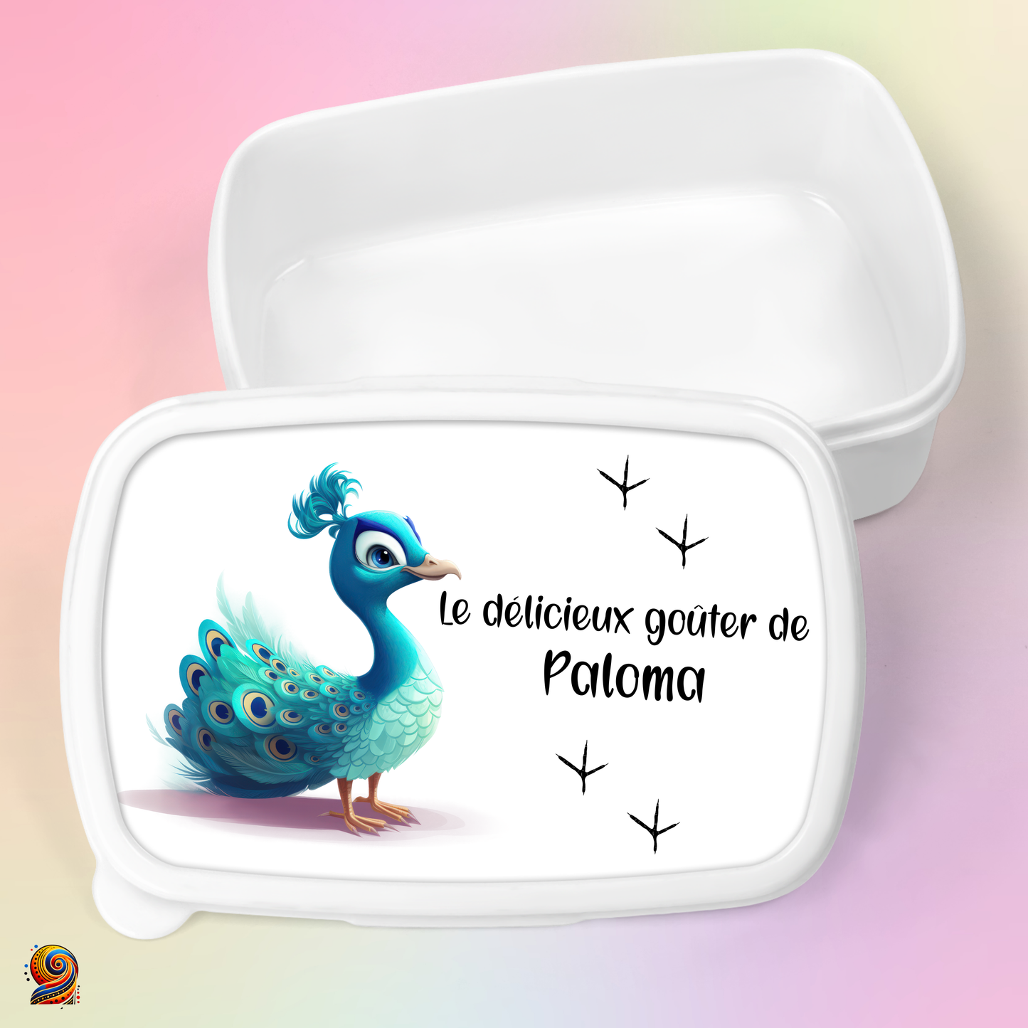 Boîte à gouter "Empreintes de Paon" - Twende Art