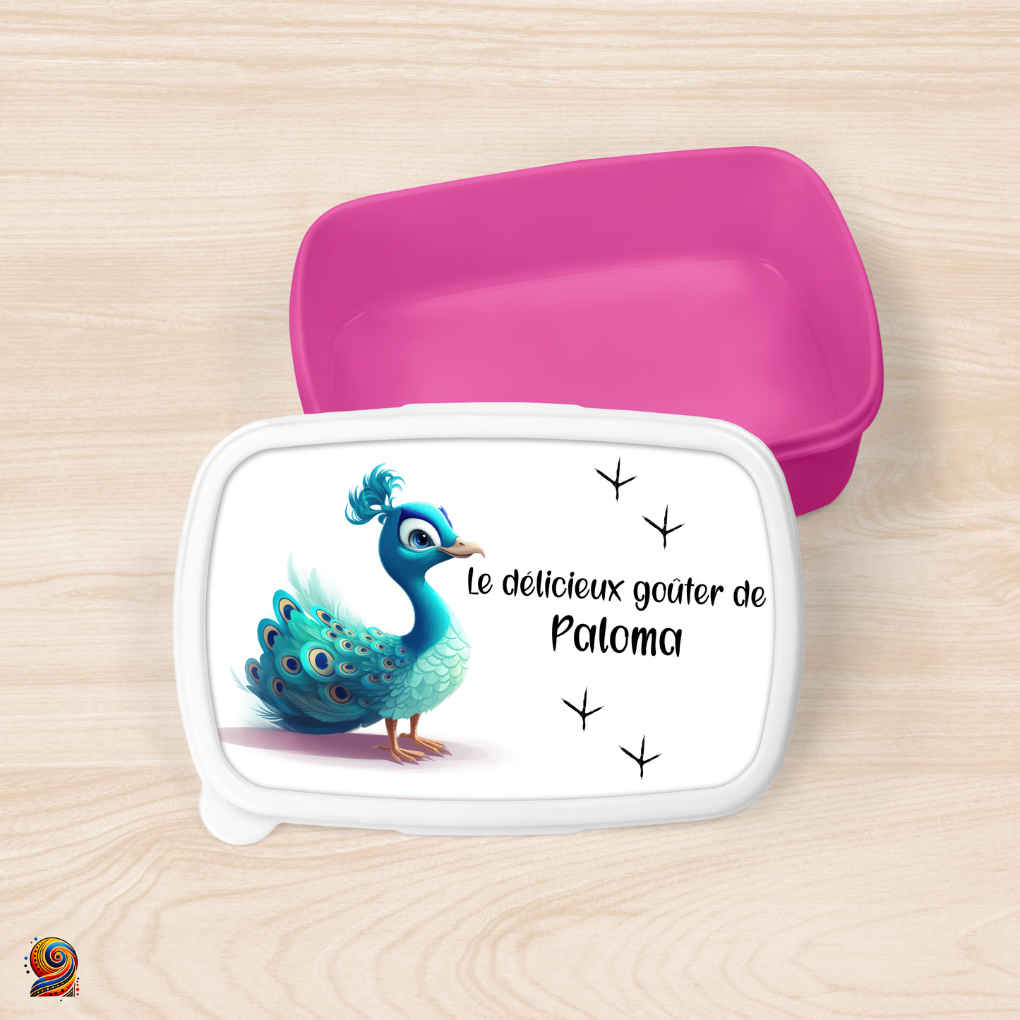 Boîte à gouter "Empreintes de Paon" - Twende Art