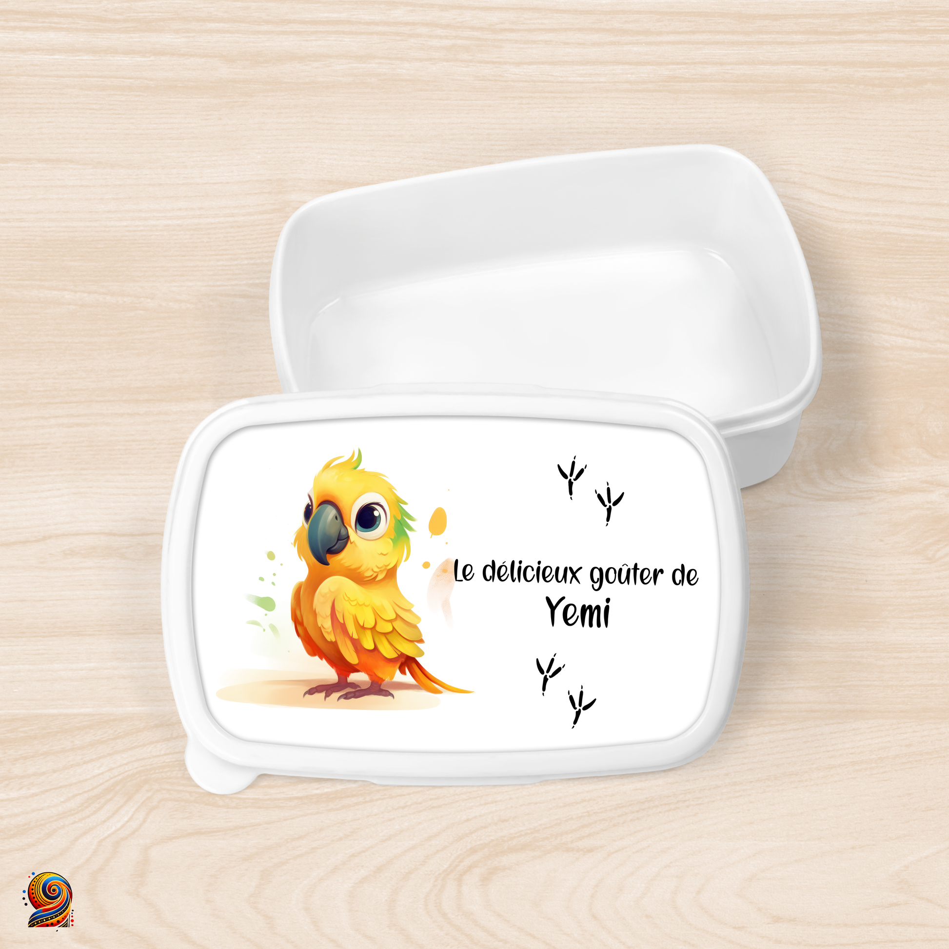 Boîte à gouter "Empreintes de Perroquet" - Twende Art