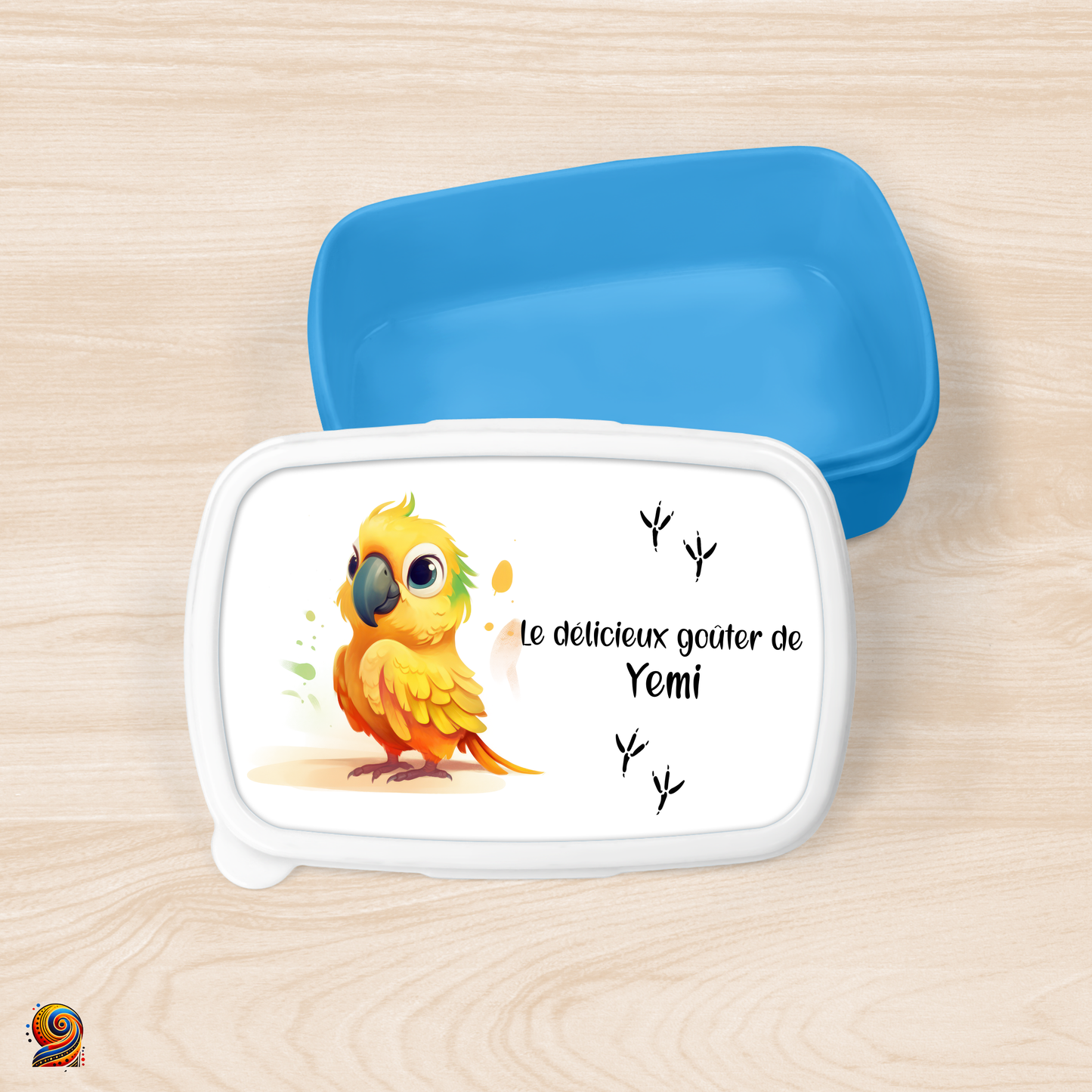 Boîte à gouter "Empreintes de Perroquet" - Twende Art