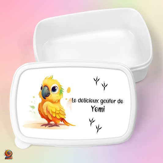 Boîte à gouter "Empreintes de Perroquet" - Twende Art