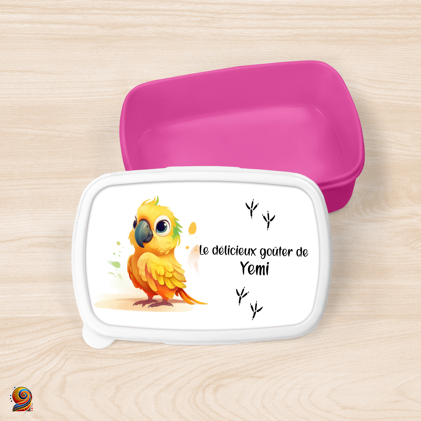 Boîte à gouter "Empreintes de Perroquet" - Twende Art