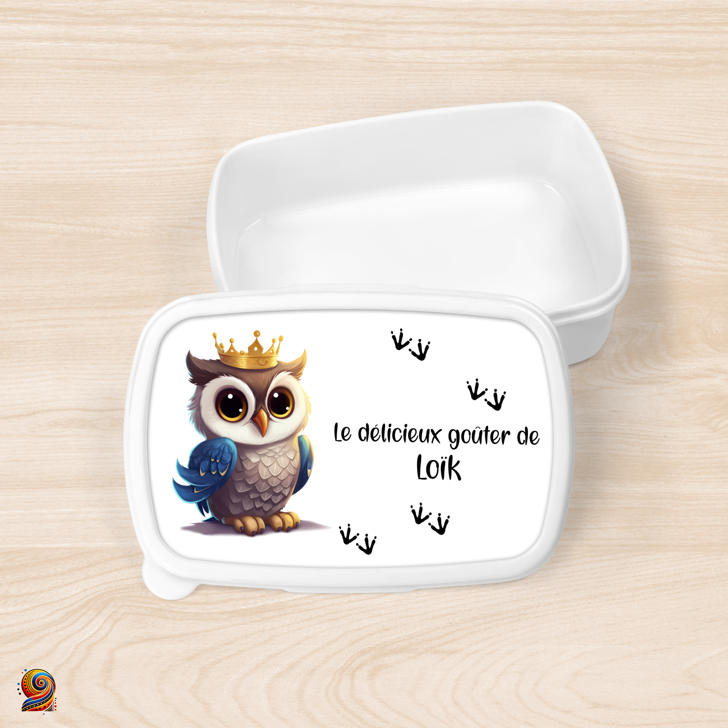 Boîte à gouter "Empreintes de Maman Hibou" - Twende Art
