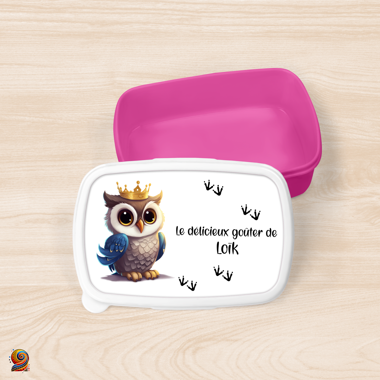 Boîte à gouter "Empreintes de Maman Hibou" - Twende Art
