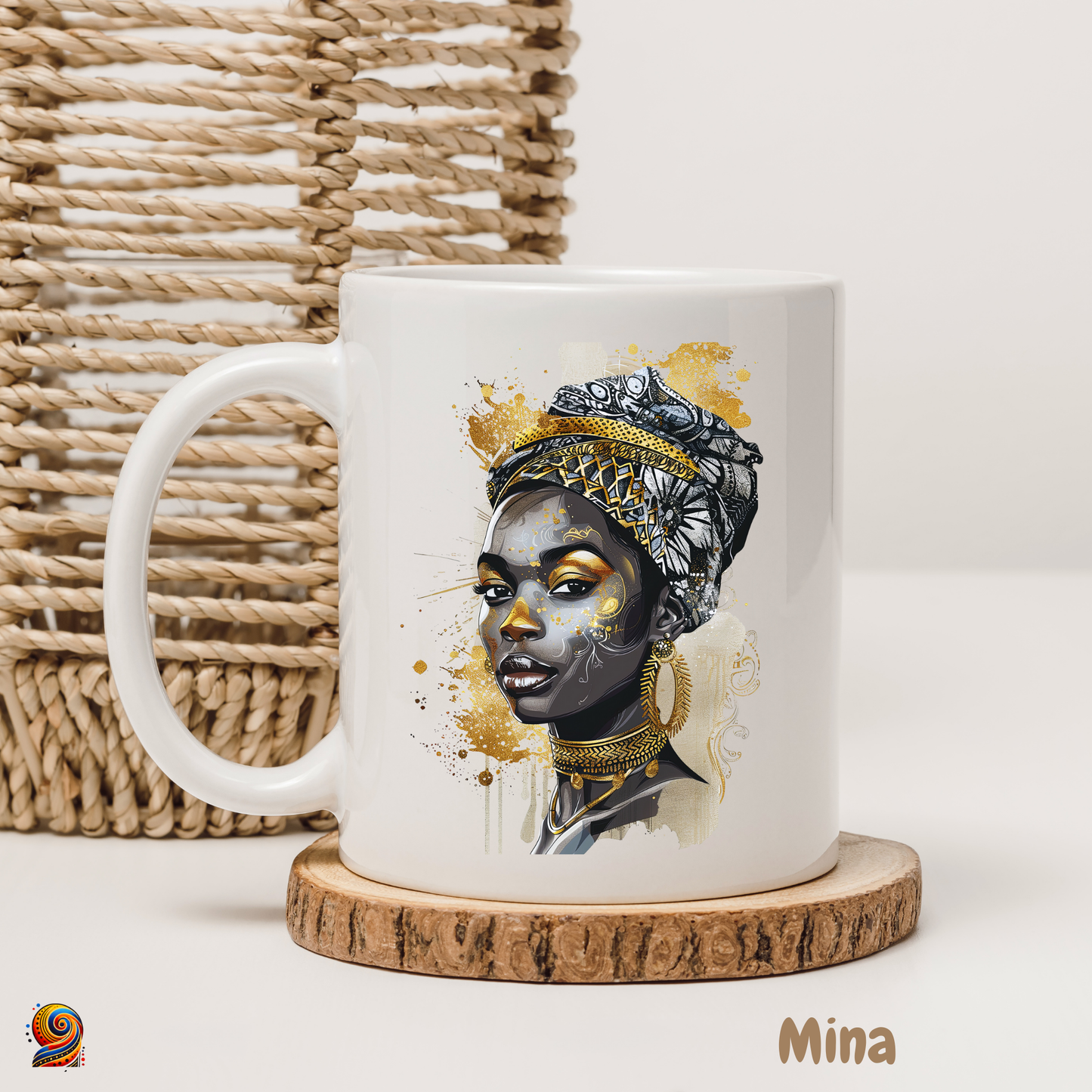 Mug femme afro Pure gold "Yara" - Twende Art