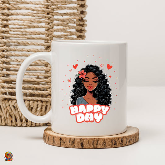 Mug afro Happy Day - Twende Art