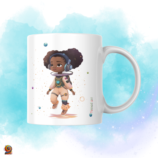 Mug personnalisé afro Astronaute - Twende Art