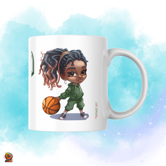 Mug personnalisé afro Basketteuse - Twende Art