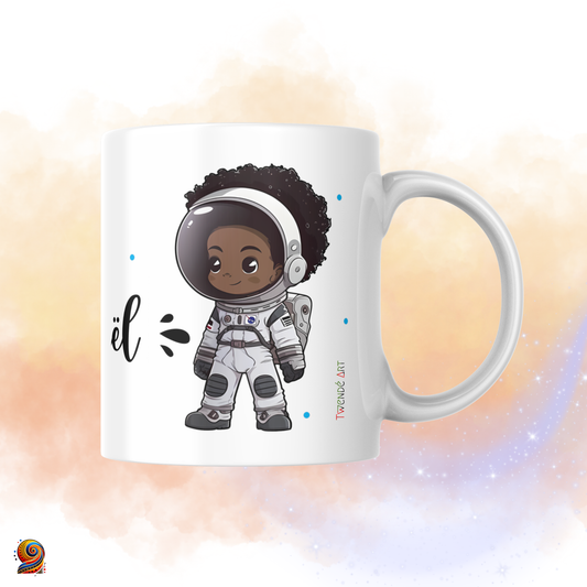 Mug personnalisé afro Cosmonaute - Twende Art