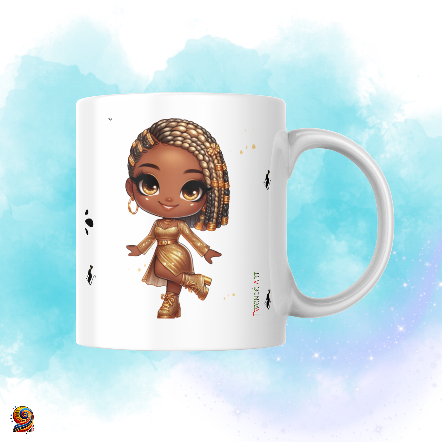 Mug personnalisé Reine afro Egyptienne - Twende Art