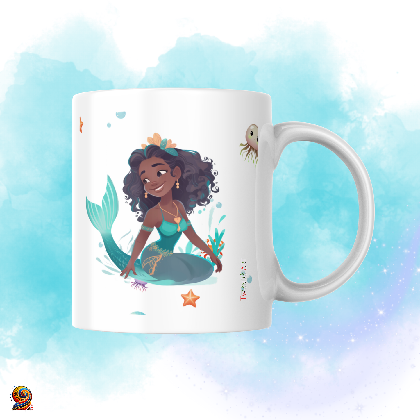 Mug personnalisé afro Sirène - Twende Art