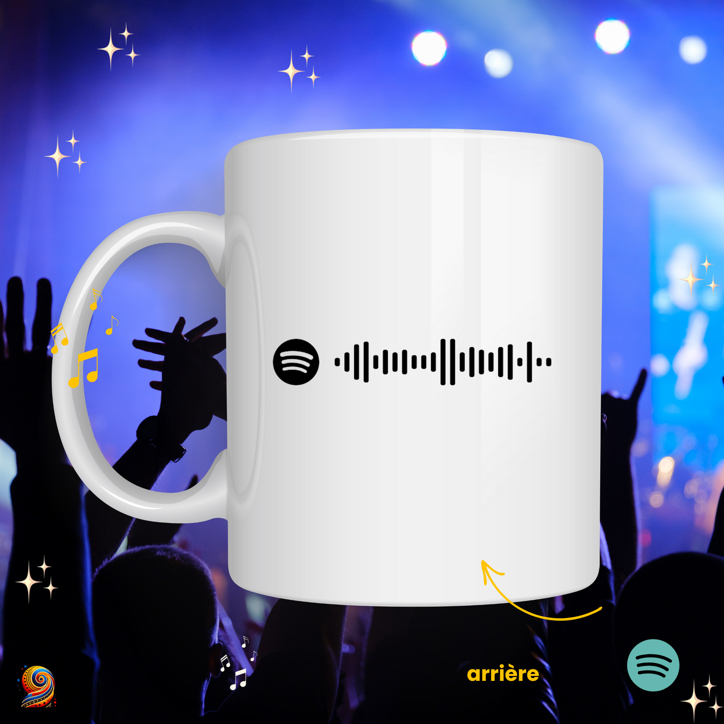 Mug photo personnalisé QR-Code Spotify - Twende Art