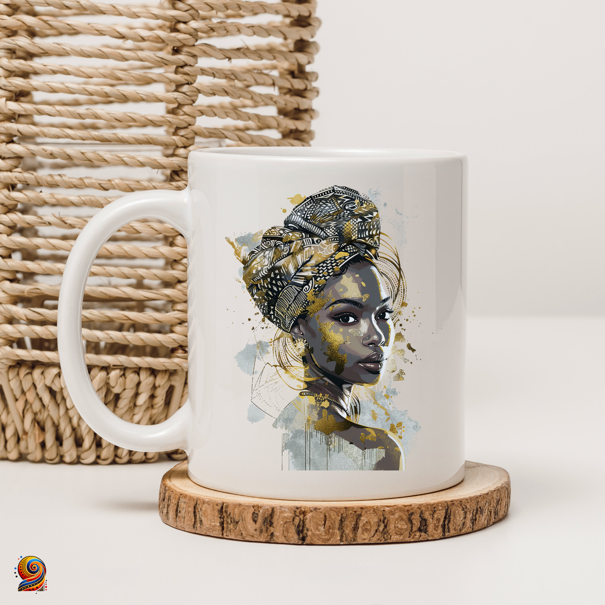 Mug femme afro Pure gold "Nia" - Twende Art