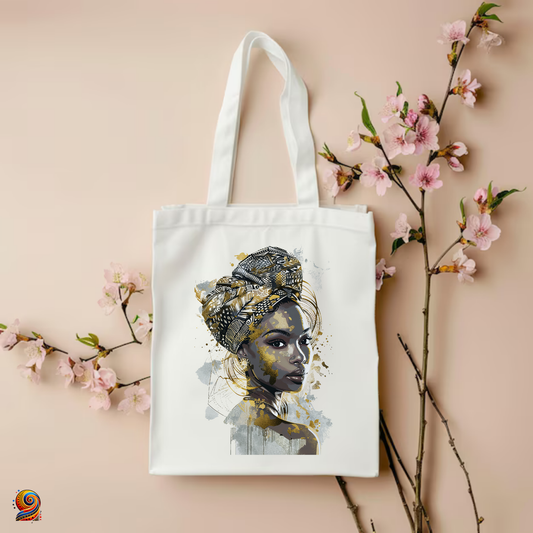 Tote Bag  femme afro foulard "Nia" - Twende Art