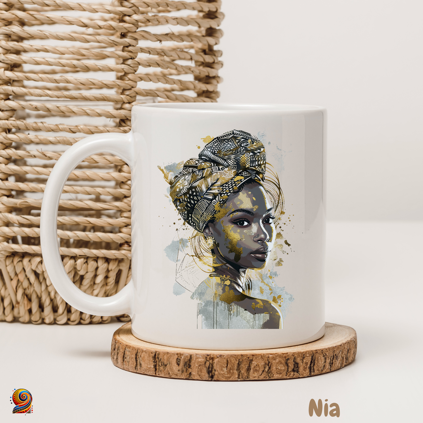 Mug femme afro Pure gold "Yara" - Twende Art