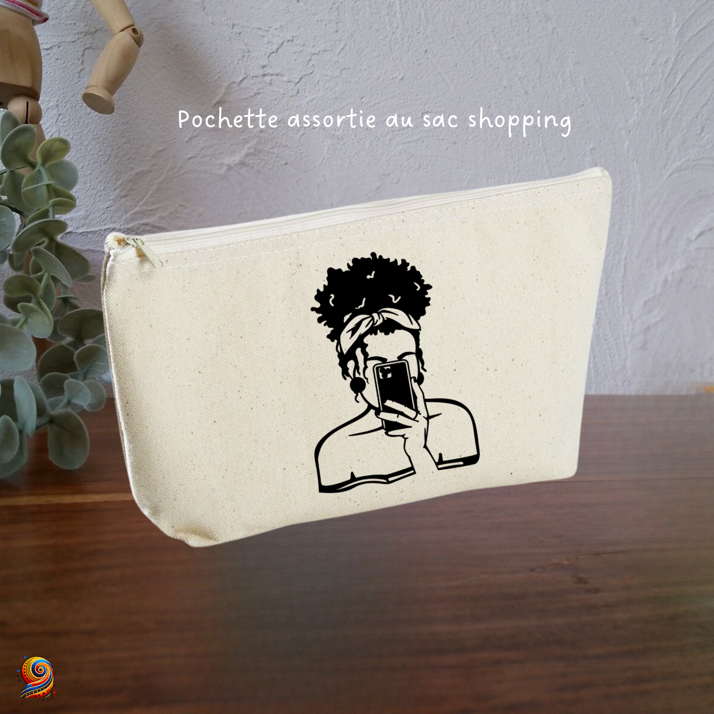 Sac shopping Silhouette femme afro-puff - Twende Art
