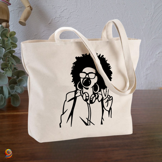 Sac shopping Silhouette femme afro - Twende Art