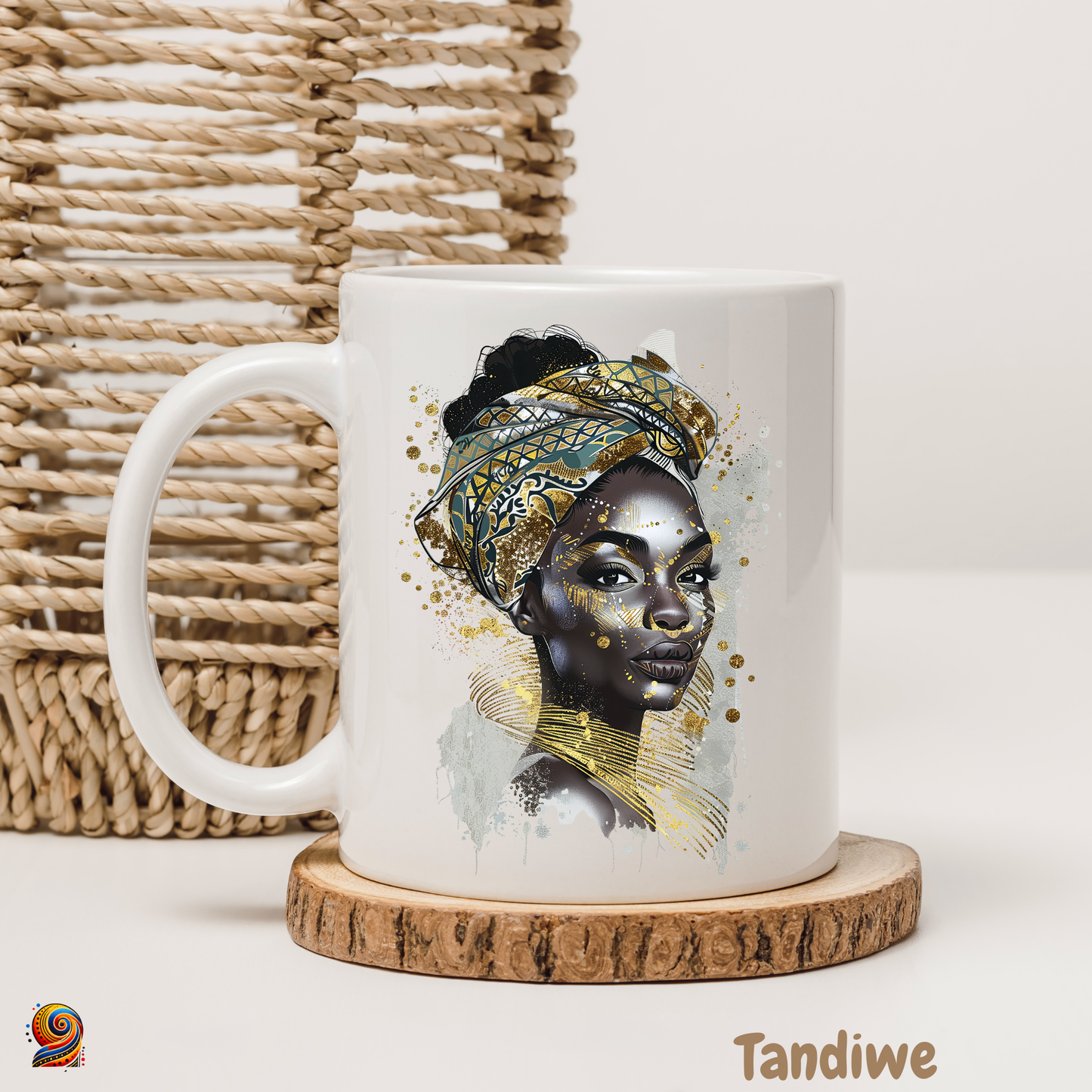 Mug femme afro Pure gold "Yara" - Twende Art