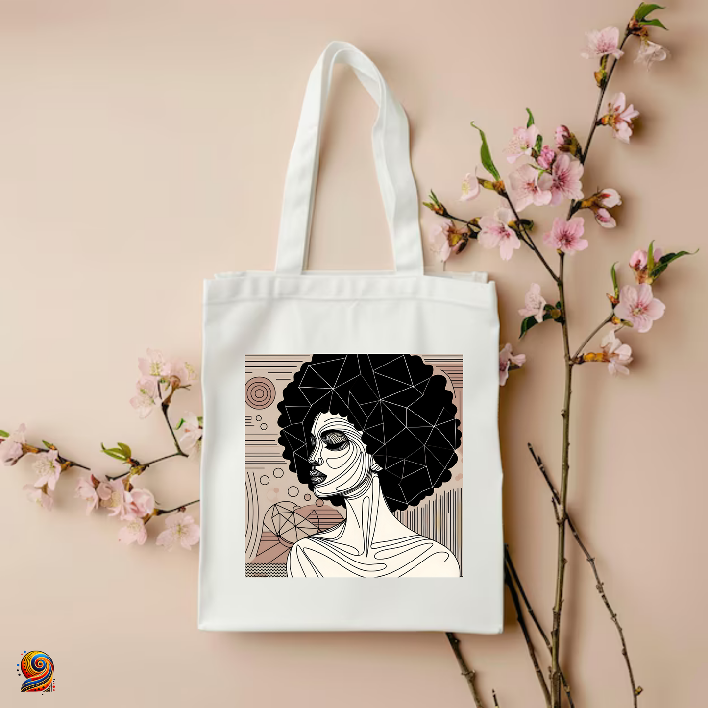 Tote Bag Afro abstrait - Twende Art