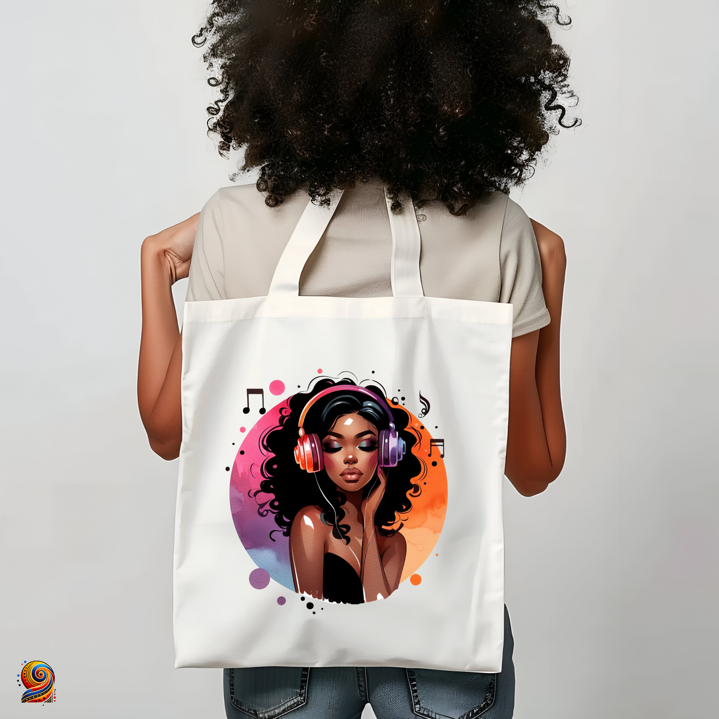 Tote Bag afro shopping Fêtes et Musiques - Twende Art