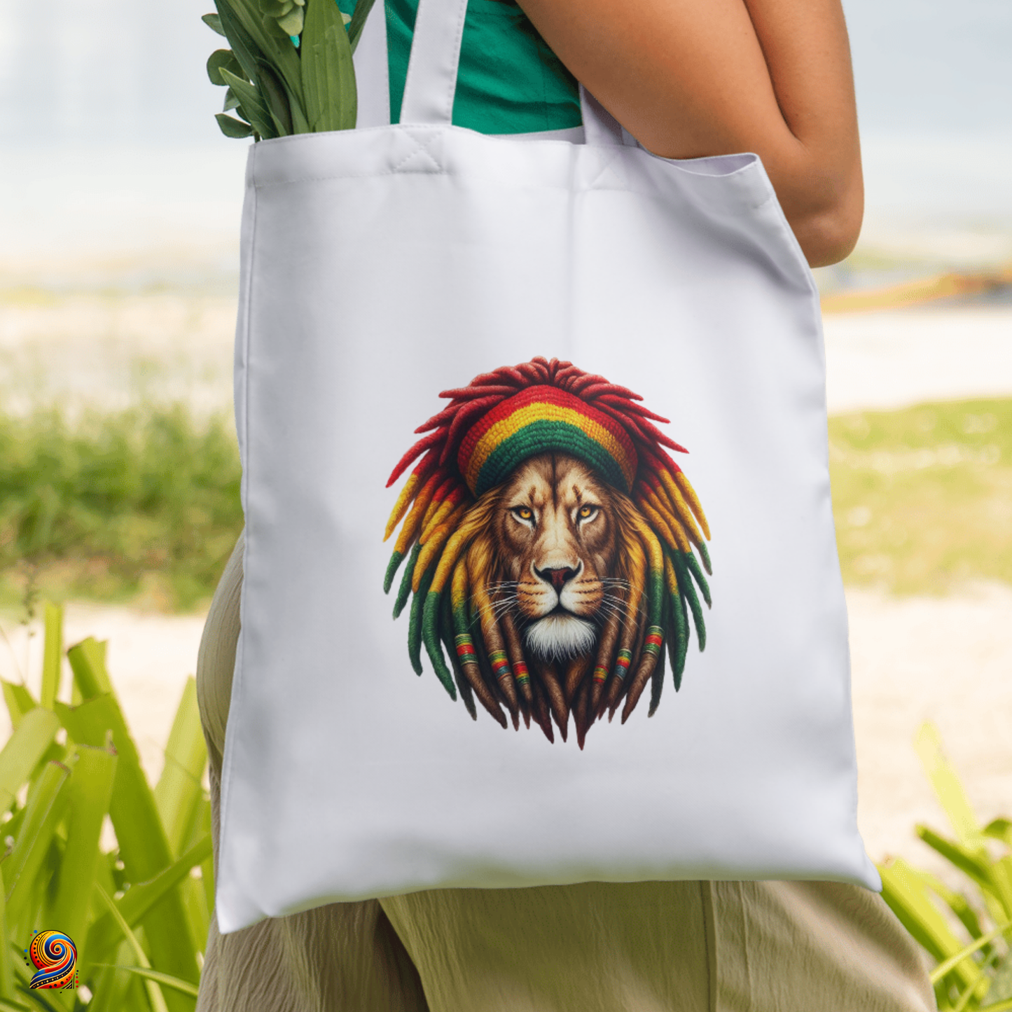 Tote Bag afro shopping "Lion face" - Twende Art