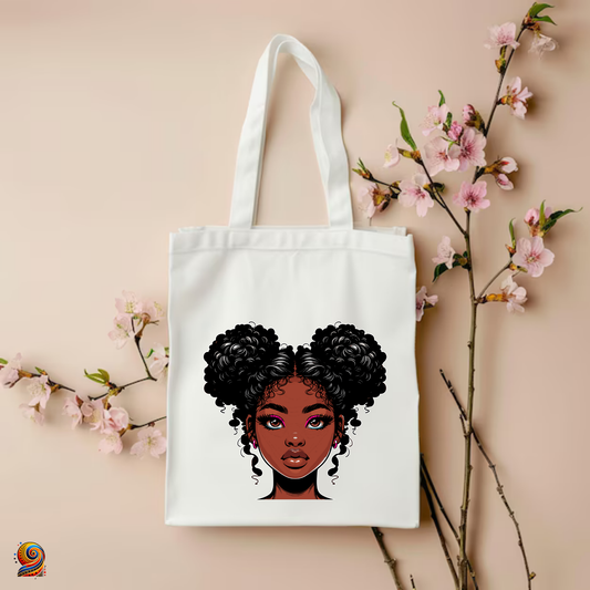 Tote Bag afro shopping "Little Miss" - Twende Art