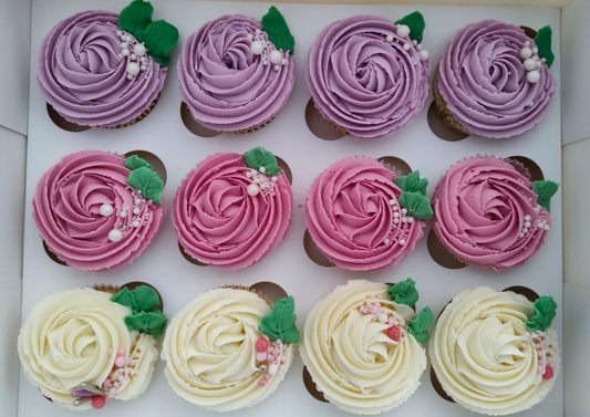 Box de cupcakes floraux