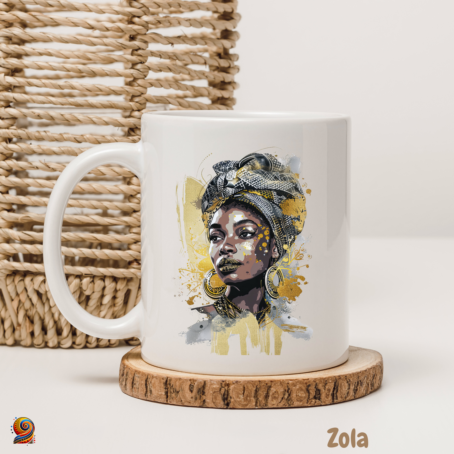 Mug femme afro Pure gold "Yara" - Twende Art